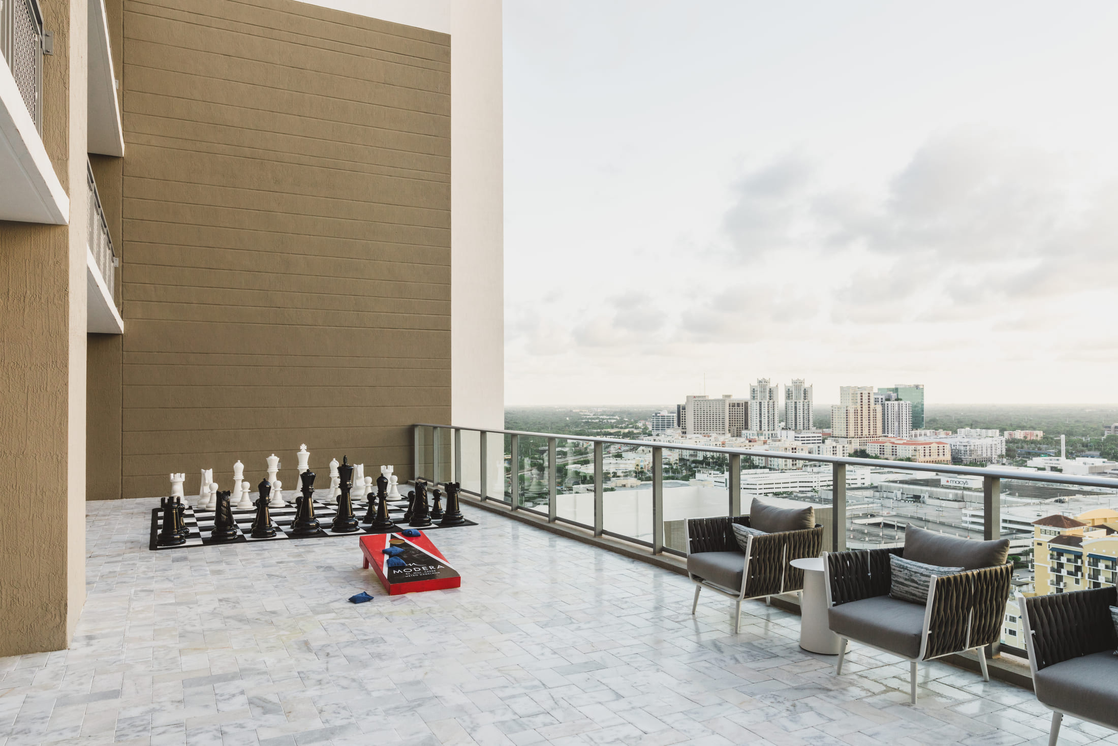 Balcony with large chess