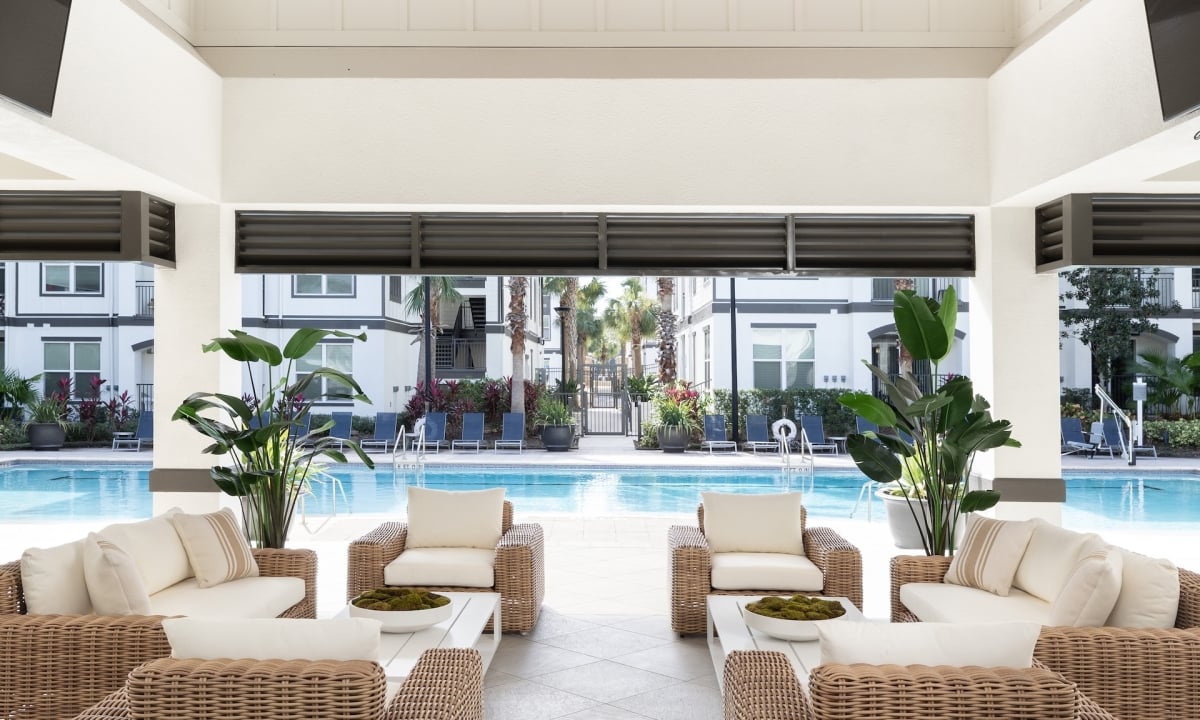 Lounge Space with Garage door