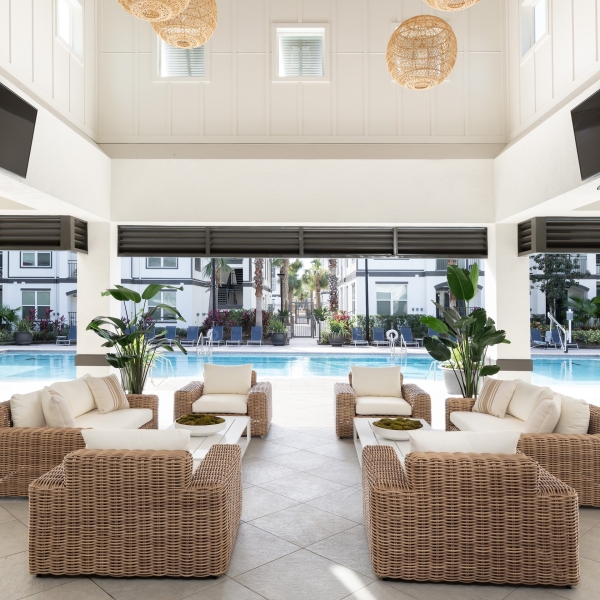 Lounge Space with Garage door
